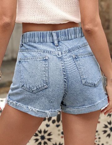 Pantaloni scurti SHEIN CURVE, albastru