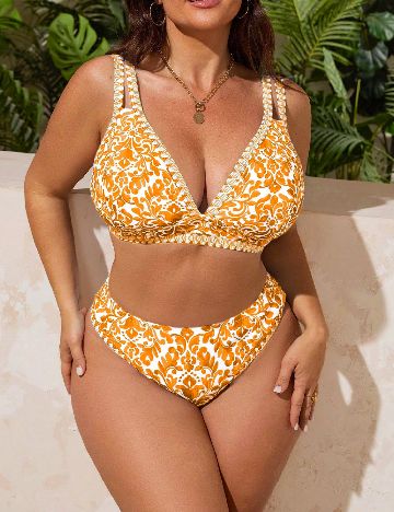 Costum de baie SHEIN CURVE, portocaliu