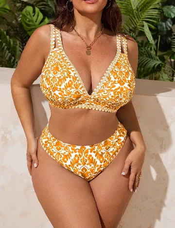 Costum de baie SHEIN CURVE, portocaliu