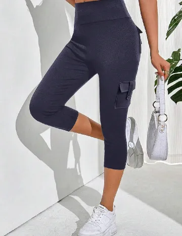 Colanti trei sferturi SHEIN CURVE, bleumarin