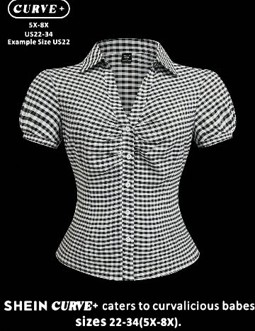 Top SHEIN CURVE, alb/negru