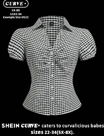 Top SHEIN CURVE, alb/negru