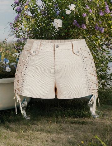 Pantaloni scurti SHEIN CURVE, crem