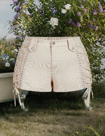 Pantaloni scurti SHEIN CURVE, crem