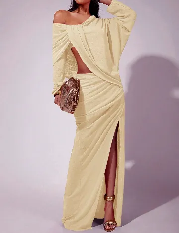 Rochie lunga Cosmina, galben