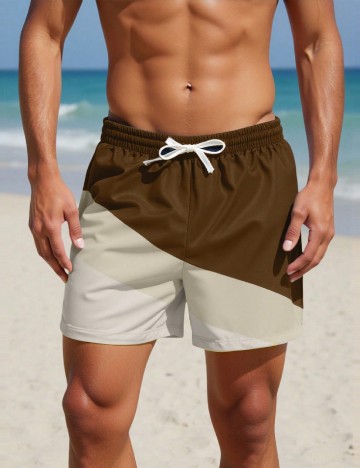 Short de baie SHEIN, maro