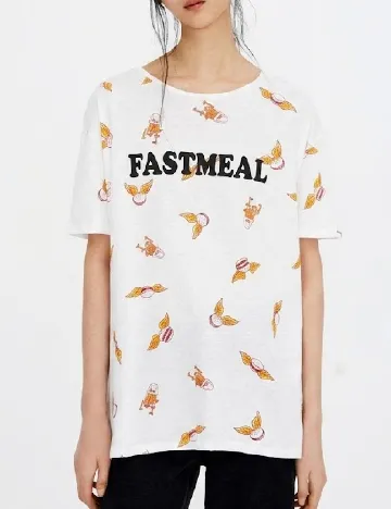 Tricou Pull&Bear, alb