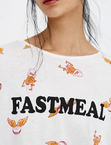 Tricou Pull&Bear, alb