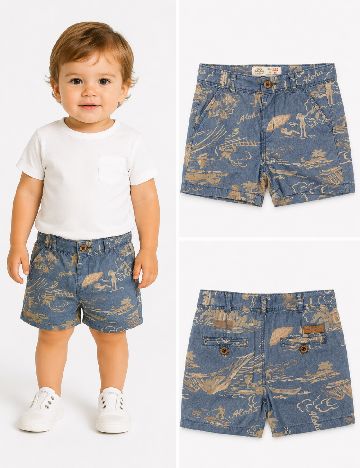 Pantaloni scurti Zara, albastru