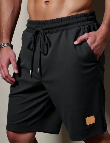 Pantaloni scurti SHEIN Plus Size Men, negru