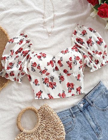 Top SHEIN, ecru