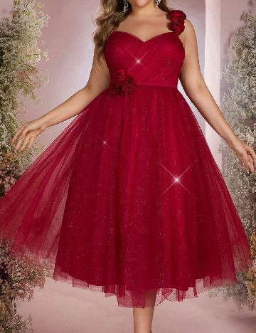 Rochie medie SHEIN CURVE, rosu