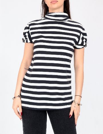Bluza Zara, alb/albastru