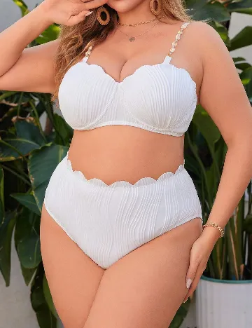 Costum de baie SHEIN CURVE, alb
