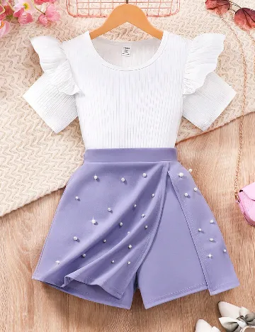 Compleu Shein Kids, alb/mov