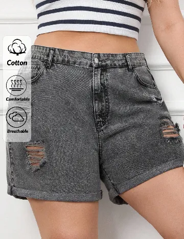 Pantaloni scurti SHEIN CURVE, gri