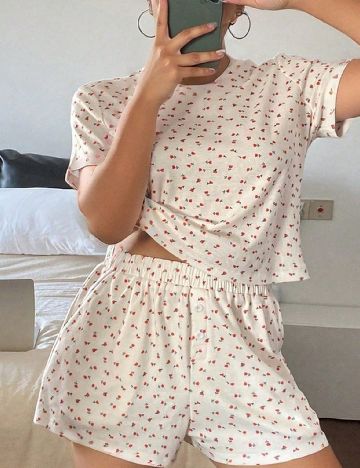 Pijama SHEIN CURVE, ecru