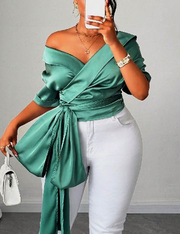Bluza SHEIN CURVE, verde