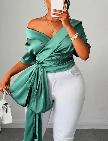 Bluza SHEIN CURVE, verde