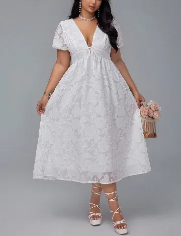 Rochie medie SHEIN CURVE, alb