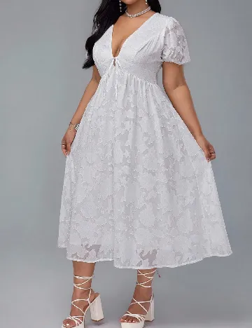 Rochie medie SHEIN CURVE, alb