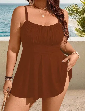 Costum de baie SHEIN CURVE, maro