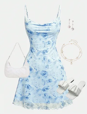 Rochie scurta Shein Kids, albastru