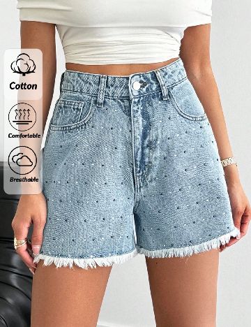 Pantaloni scurti SHEIN, albastru