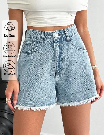Pantaloni scurti SHEIN, albastru