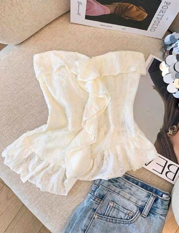 Top SHEIN, ecru