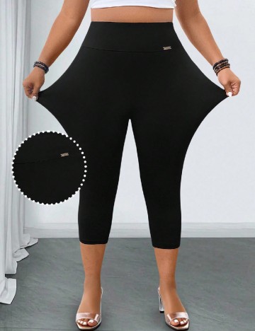 Colanti trei sferturi SHEIN CURVE, negru