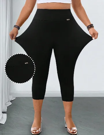 Colanti trei sferturi SHEIN CURVE, negru