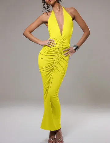 Rochie lunga Musera, galben