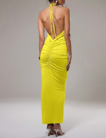 Rochie lunga Musera, galben