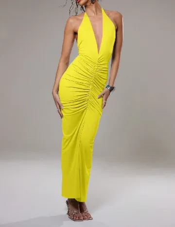 Rochie lunga Musera, galben