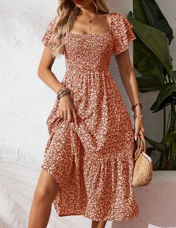 Rochie medie SHEIN, maro