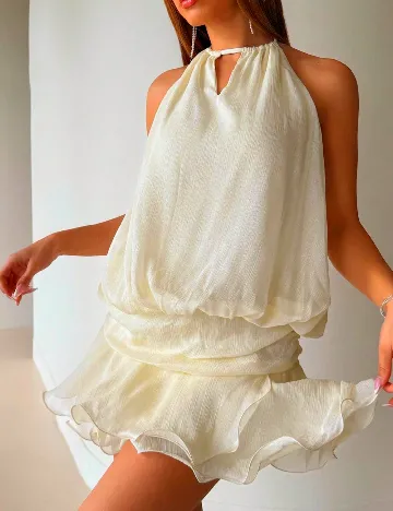 Rochie scurta SHEIN, crem
