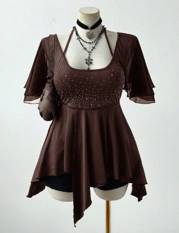 Bluza SHEIN CURVE, maro