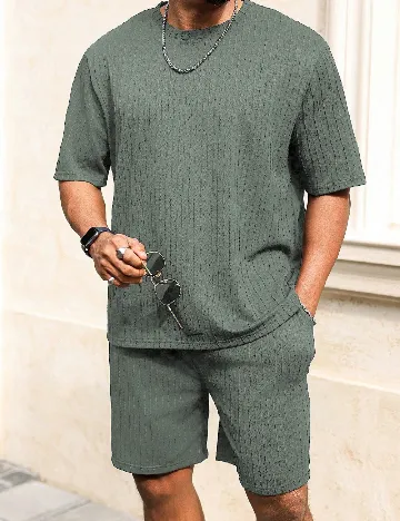 Compleu SHEIN Plus Size Men, verde