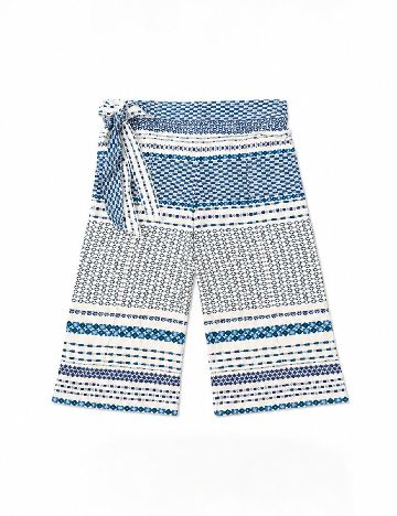 Pantaloni Zara, albastru/alb