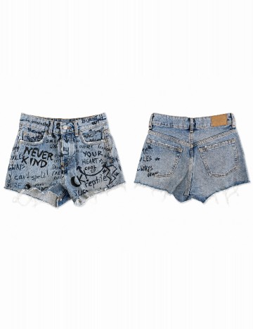 Pantaloni scurti Bershka, albastru