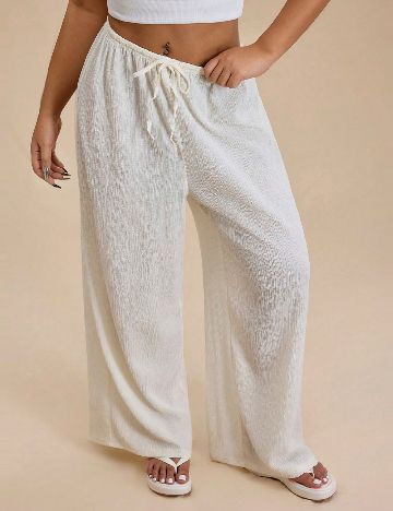 Pantaloni SHEIN CURVE, ecru