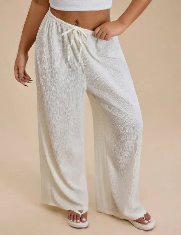 Pantaloni SHEIN CURVE, ecru