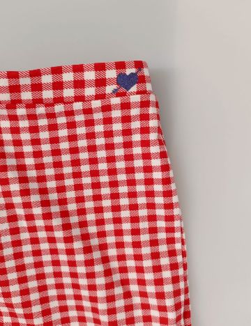 Pantaloni trei sferturi Zara, rosu/alb