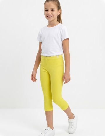 Pantaloni trei sferturi Zara, galben