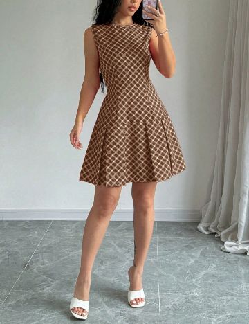 Rochie scurta SHEIN, maro