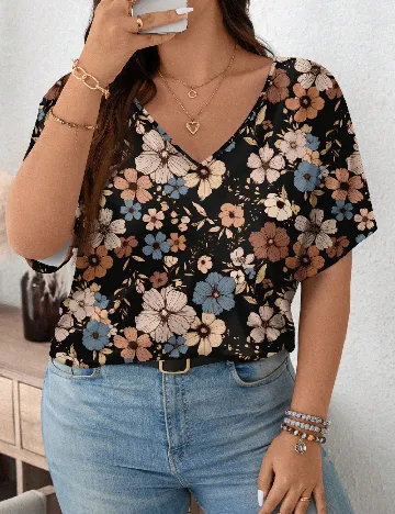 Tricou SHEIN CURVE, floral print