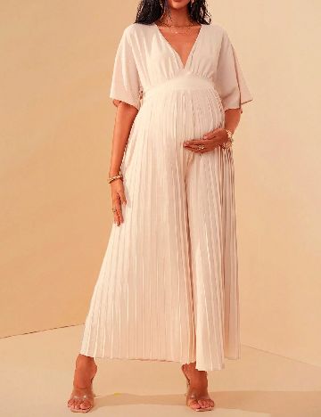 Salopeta SHEIN Maternity, crem