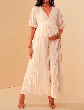 Salopeta SHEIN Maternity, crem