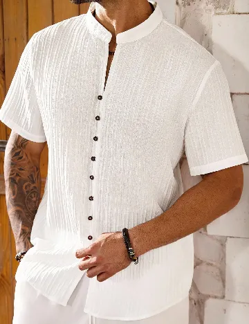Camasa SHEIN Plus Size Men, alb